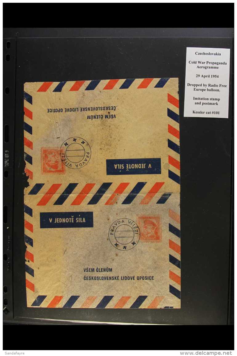 COLD WAR PROPAGANDA AEROGRAMME  1954 (29 April) 1k Aerogramme With Imitation Stamp &amp; Postmark With... - Autres & Non Classés