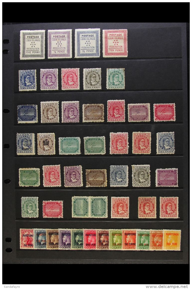 1892-1919 ALL DIFFERENT MINT COLLECTION  Neatly Presented On A Stock Page, Includes 1892 Federation Complete Set,... - Islas Cook