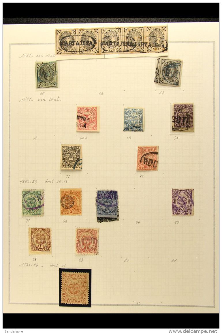 1859-1903 OLD TIME COLLECTION  On Album Pages. A Chiefly, All Different Mint &amp; Used Collection With A Small... - Colombia