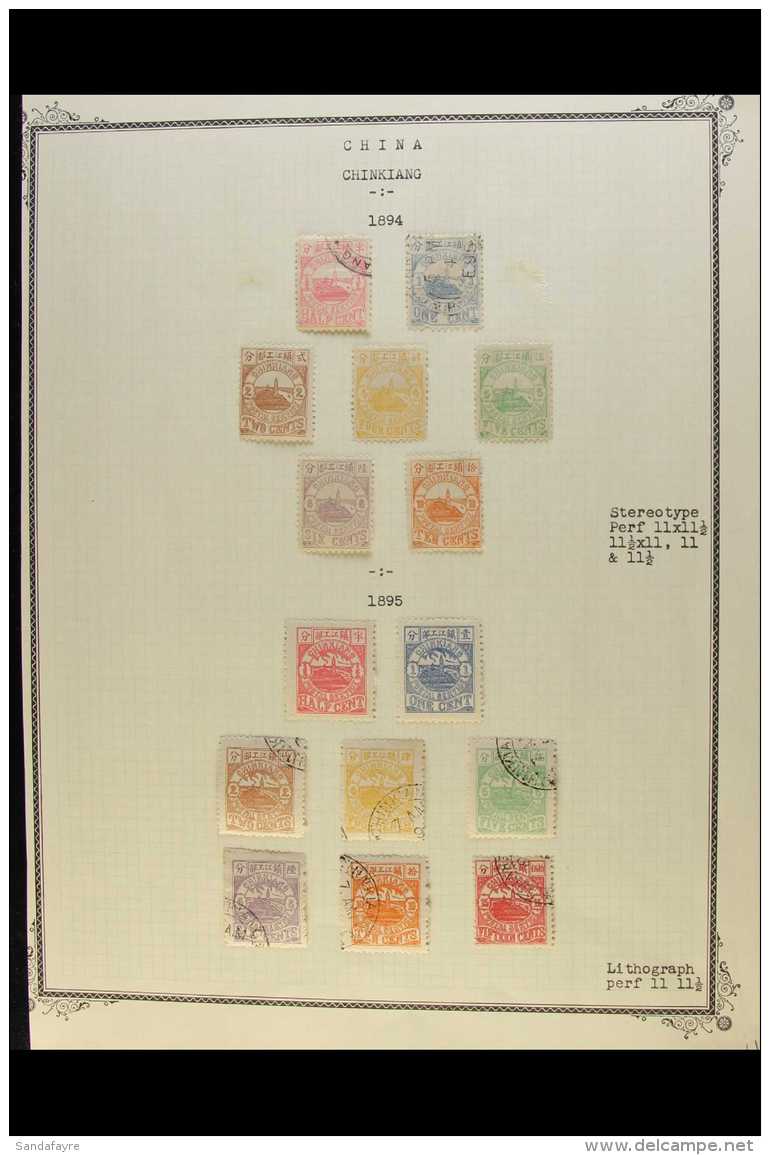 CHINKIANG  LOCAL STAMPS 1894-1895 Interesting All Different Mint &amp; Used Collection On Leaves, Inc 1894 Set... - Otros & Sin Clasificación