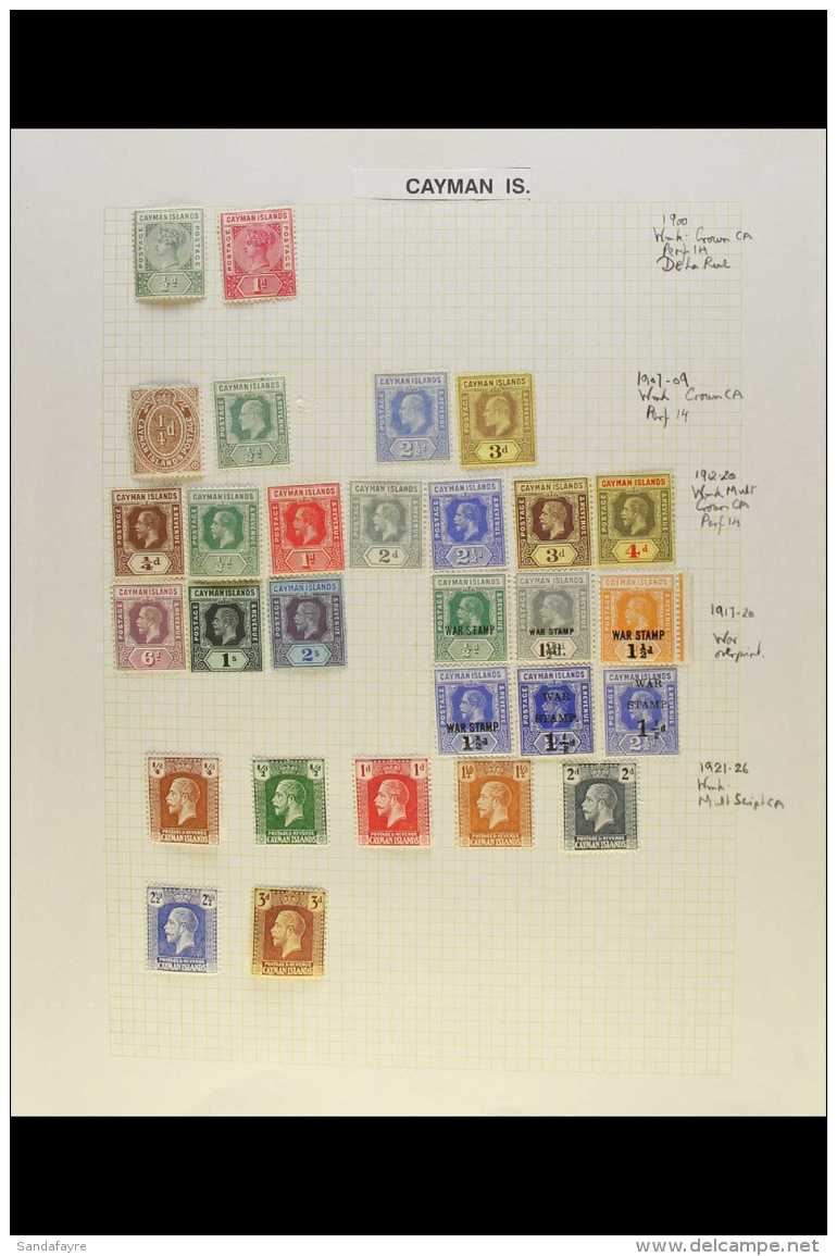 1900-62 FINE MINT COLLECTION  A Clean All Different Collection On Album Pages, Includes 1900 &frac12;d And 1d,... - Iles Caïmans