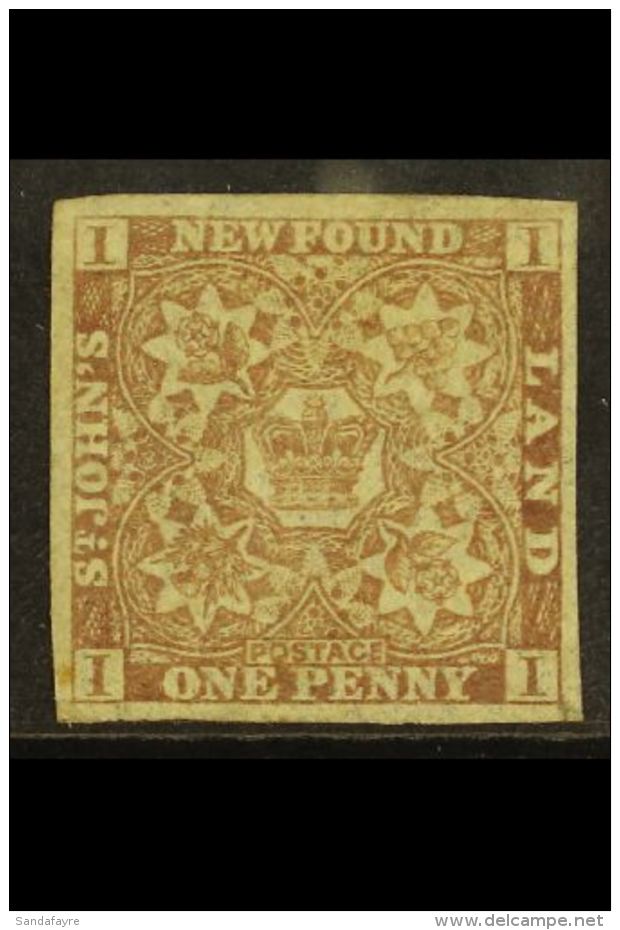 1861-64  1d Chocolate-brown Imperf, SG 16, Lightly Hinged Mint With 4 Good Neat Margins. For More Images, Please... - Otros & Sin Clasificación