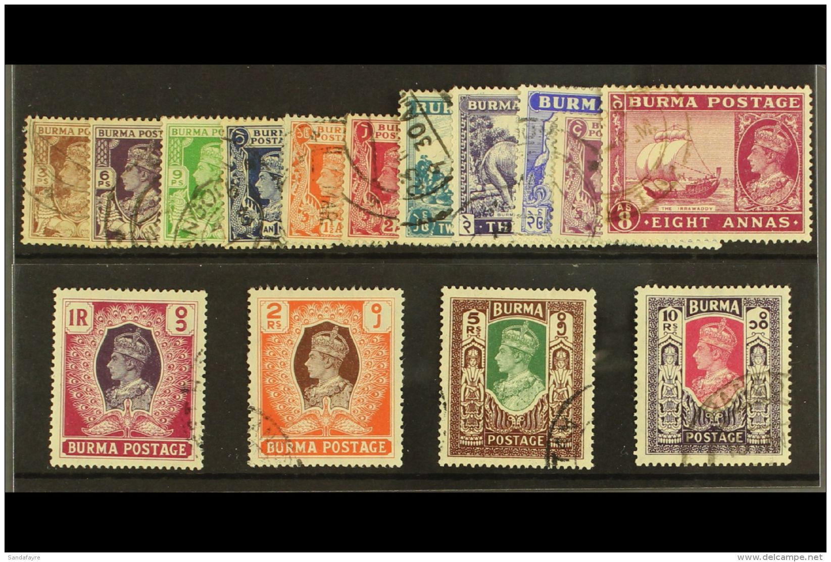 1946  Definitives In New Colours Complete Set, SG 51/63. Fine Used. For More Images, Please Visit... - Birmanie (...-1947)