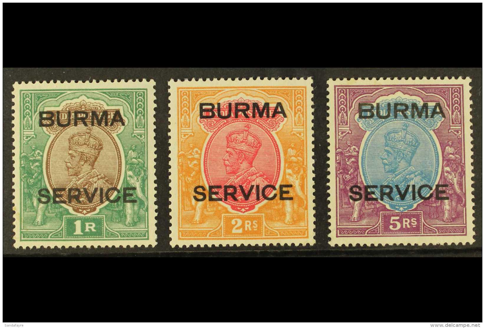 1937 OFFICIAL  1r, 2r And 5r SG O11/13, Fine Mint. (3 Stamps) For More Images, Please Visit... - Birmanie (...-1947)