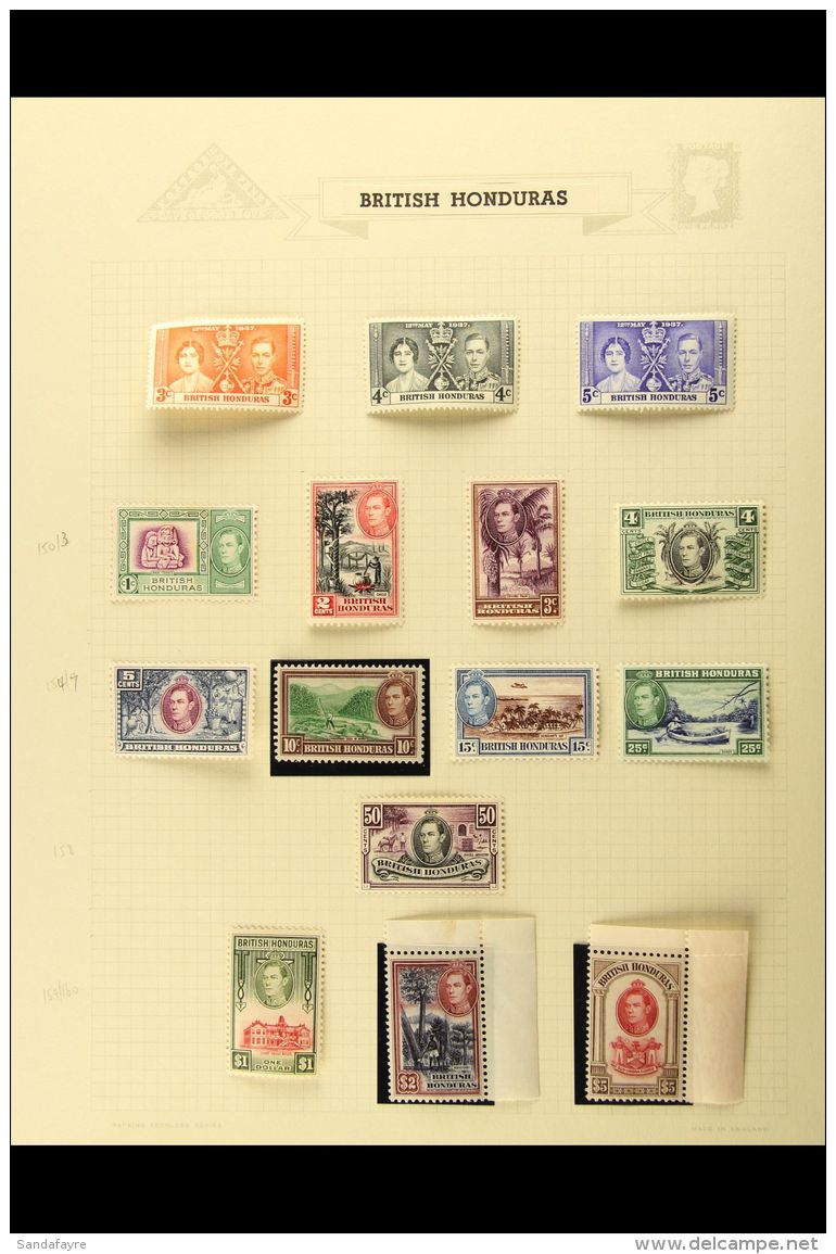 1935-1967 ATTRACTIVE ORIGINAL COLLECTION  On Album Pages, Mint And Used, Very Fine Condition Throughout. Note... - Honduras Británica (...-1970)