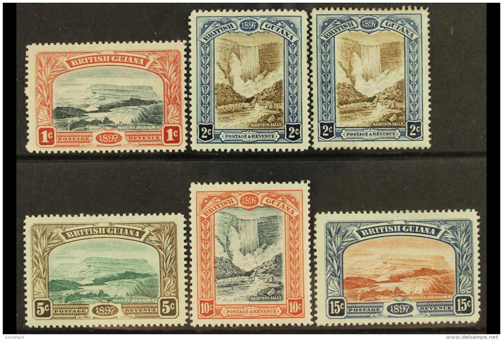 1898  Jubilee Complete Set, SG 216/21, Including Both 2c Shades, Fine Mint. (6 Stamps)  For More Images, Please... - Guayana Británica (...-1966)