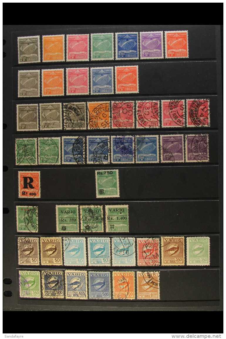 LOCAL PRIVATE AIR POSTS  1927-1934 Mint &amp; Used Collection On A Stock Page, Inc CONDOR 1927 Set Mint, Plus... - Otros & Sin Clasificación