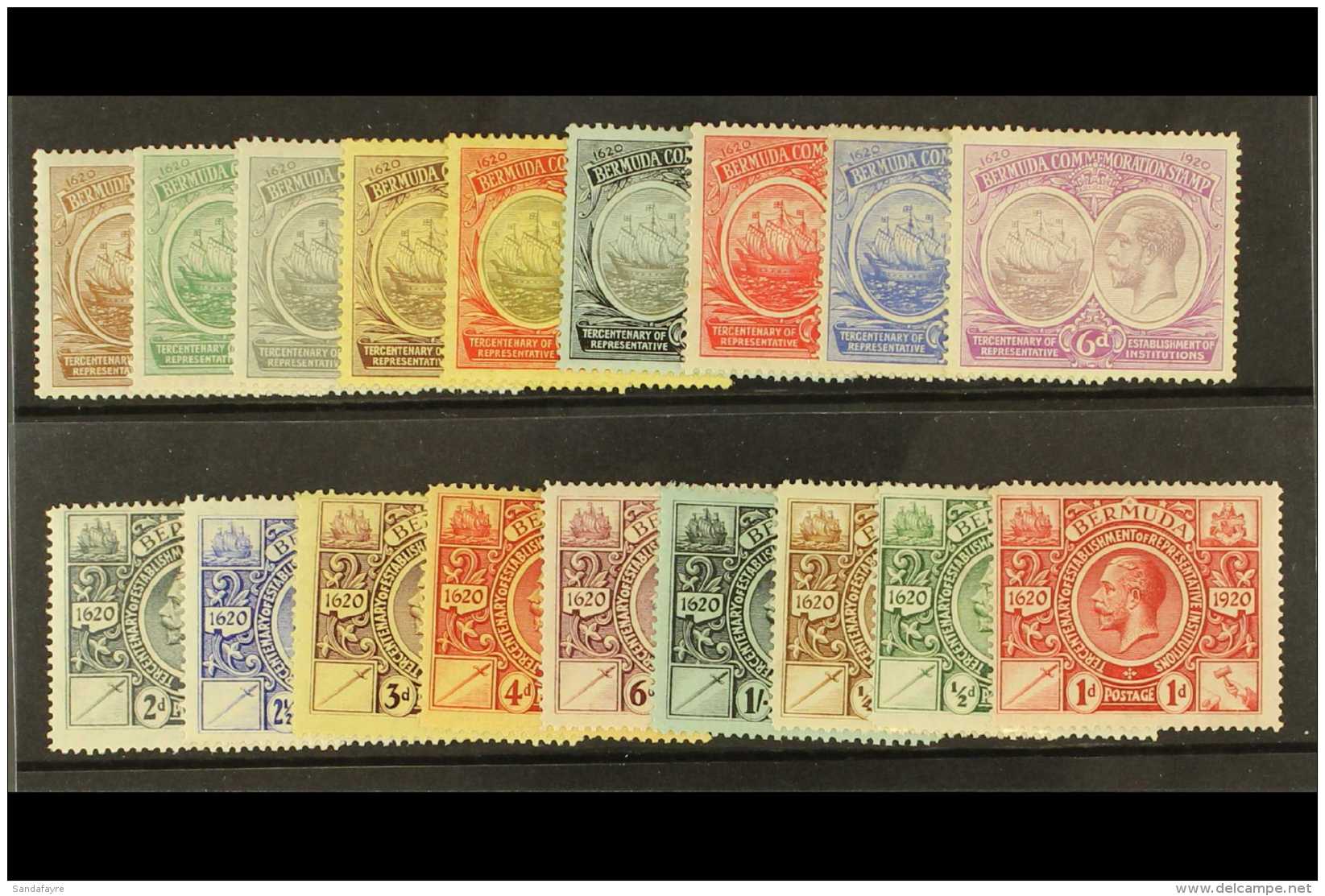 1920-21  The Two Tercentenary Sets SG 59/76, Mostly Fresh Mint. (18 Stamps) For More Images, Please Visit... - Bermudas