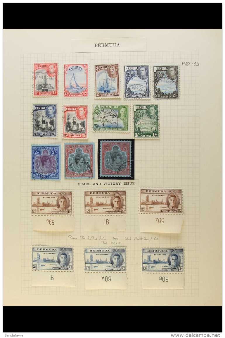 1865-1953 MINT AND USED COLLECTION  On Album Pages, Includes QV Range To 4d Used, 1935 Jubilee Set Mint, 1936... - Bermudas