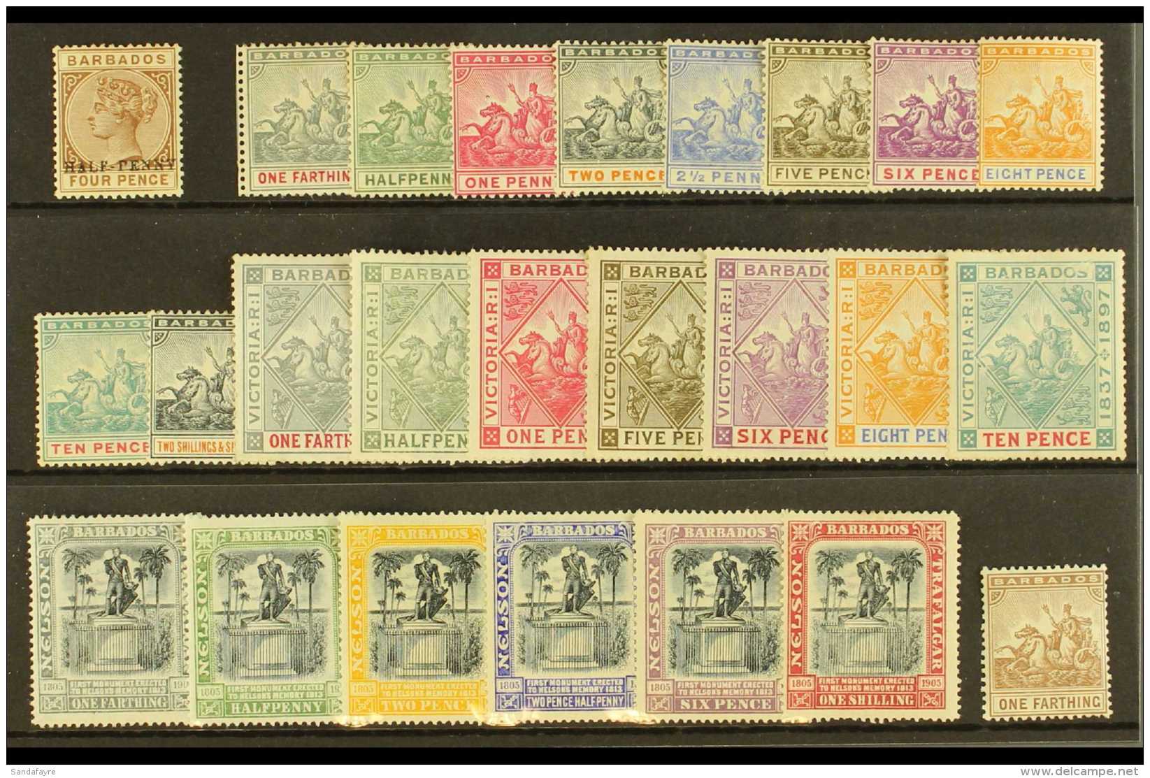 1892-1910 MINT SELECTION  Presented On A Stock Card. ALL DIFFERENT And Includes 1892-1903 Set To 2s6d, 1897-98... - Barbados (...-1966)