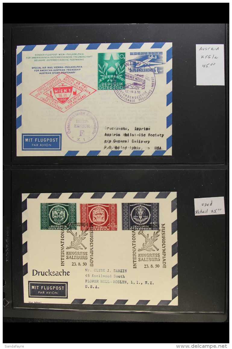 AEROGRAMMES  PRINTED TO PRIVATE ORDER 1950-1953 Fine Used Group On Stock Pages Bearing Various Special Cachets... - Otros & Sin Clasificación