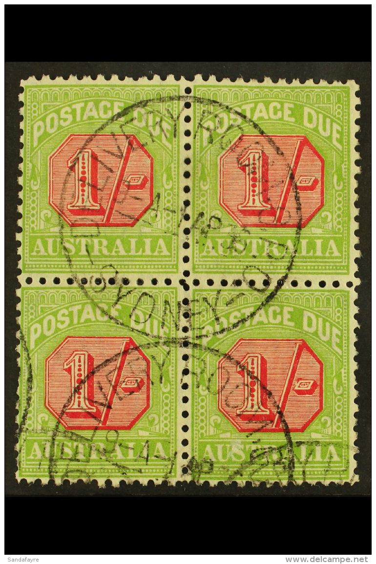 POSTAGE DUE  1931-36 1s Carmine And Yellow-green, Perf 11, SG D111, Very Fine Used BLOCK OF FOUR. For More... - Otros & Sin Clasificación