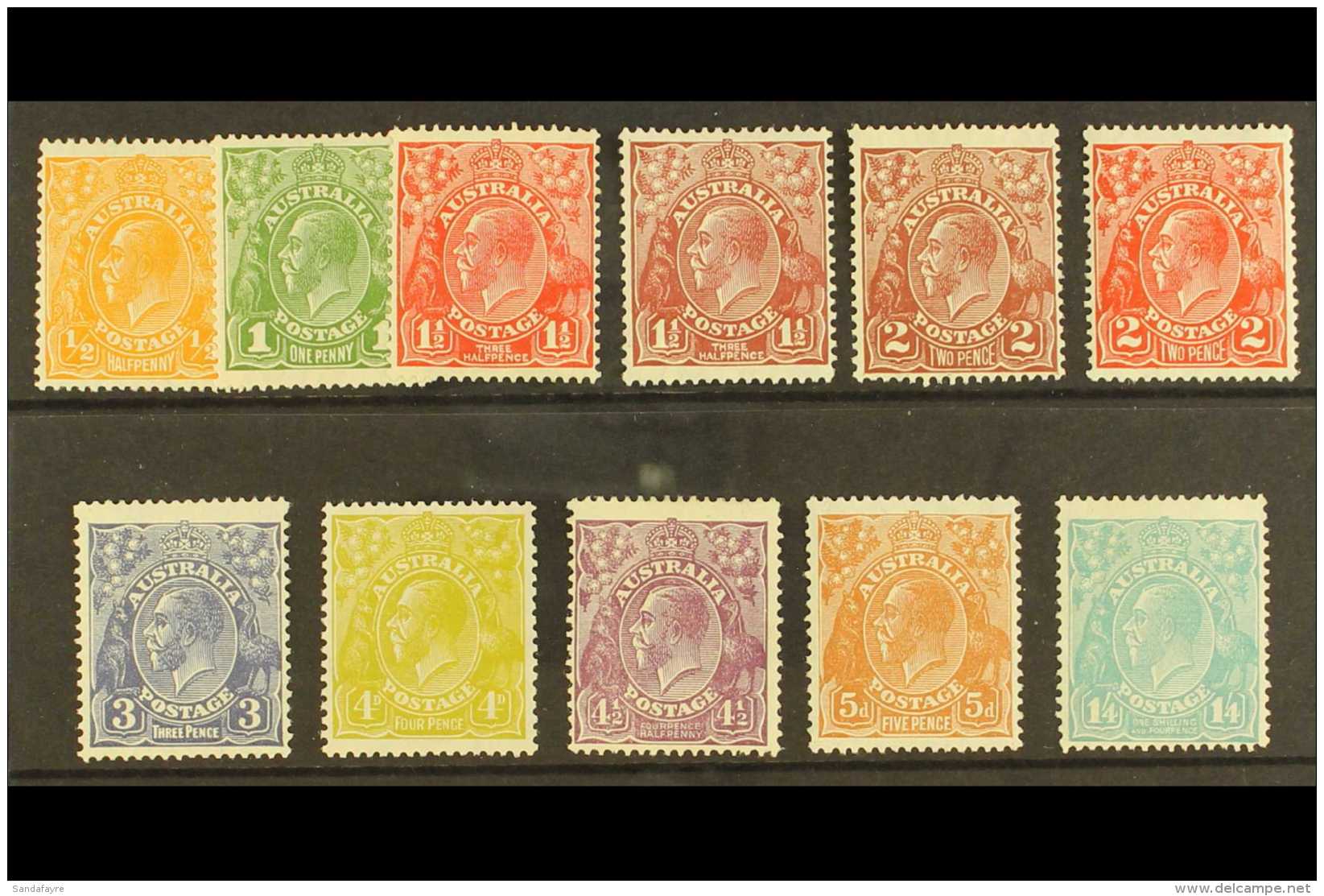 1926-30  Perf 13&frac12; X 12&frac12; King George V Heads Complete Set, SG 94/104, Fine Mint. (11 Stamps) For... - Otros & Sin Clasificación