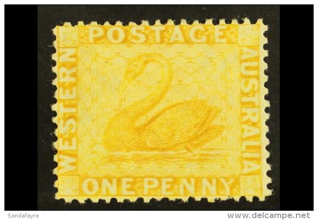 WESTERN AUSTRALIA  1864-79 1d Yellow- Ochre, Wmk Crown CC, SG 53, Mint Part OG. For More Images, Please Visit... - Otros & Sin Clasificación