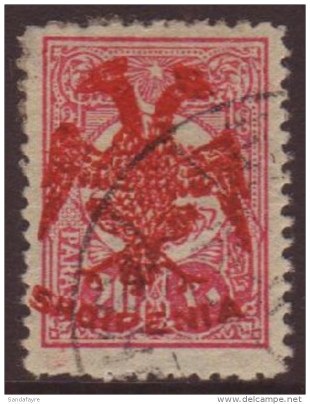 1913  20pa Rose Eagle Opt'd In Red, Mi 6 Variety, Very Fine Used. Signed  Dr Rommerskirchen BPP. For More Images,... - Albanie