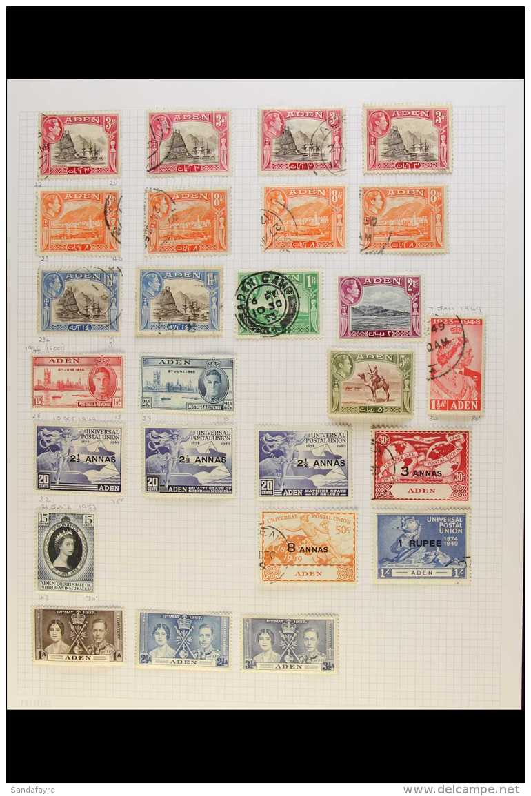 1937-55 EXTENSIVE COLLECTION  A Mint &amp; Used Collection Presented On Album Pages, Often Duplicated &amp; With... - Aden (1854-1963)