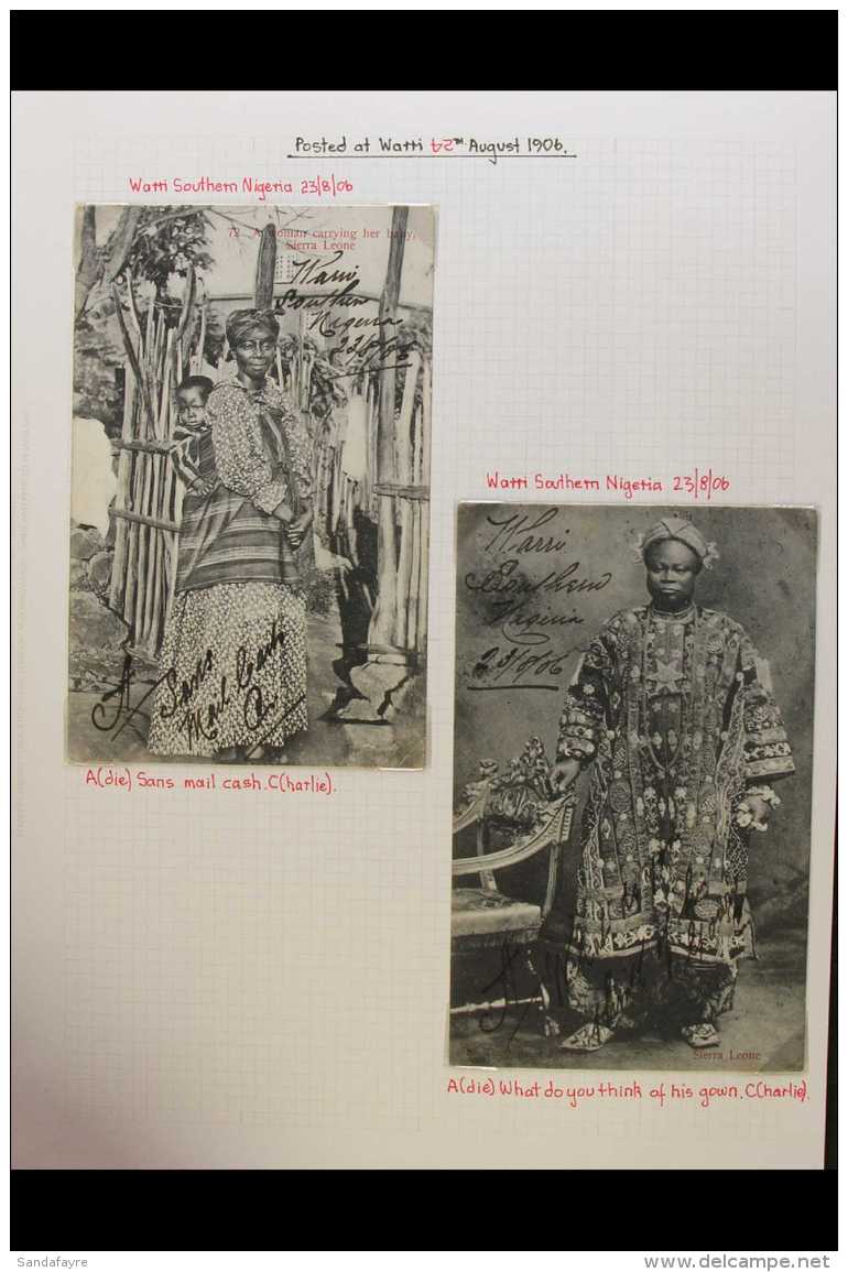 WEST AFRICA CORRESPONDENCE 1905 - 1906 "SHOULD NOT CARE TO BE IN THIS CROWD..."  A Fabulous Collection Of Picture... - Autres & Non Classés