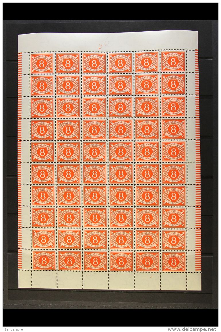 1962 POSTAGE DUE  8d Orange, Watermark Inverted, SG D12w, Complete Pane Of Sixty, Showing Varieties At 9/5... - Otros & Sin Clasificación