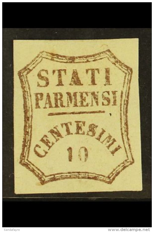 PARMA  1853 10c Brown, 2nd Printing, Sass 14, Very Fine And Fresh Mint Of With Ample Margins All Round.... - Sin Clasificación