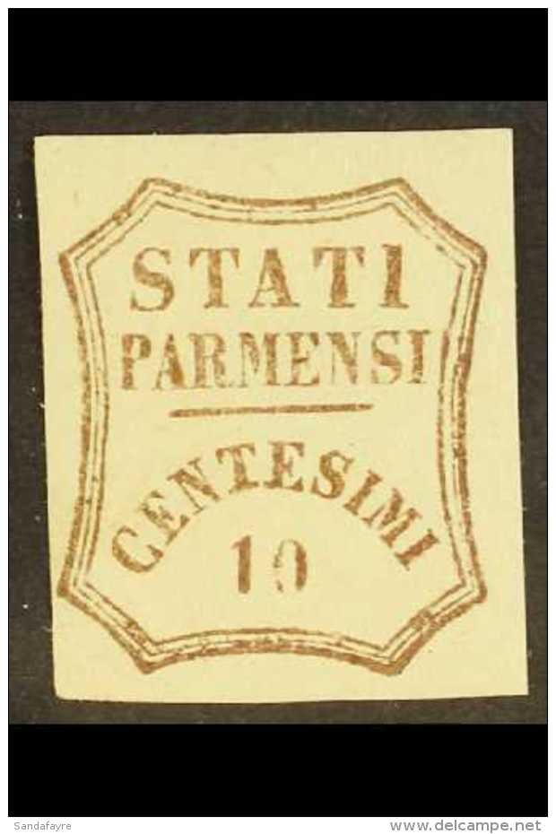 PARMA  1859 10c Brown, Provisional Govt, Sass 14, Very Fine Mint, Large Part Og. For More Images, Please Visit... - Non Classés