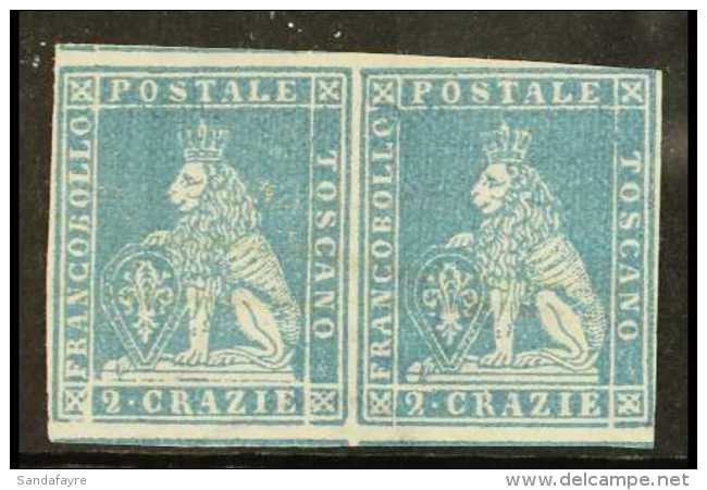 TUSCANY  1851 2cr Blue On Grey, Sass 5, Mint Pair, Without Gum, Close To Large Margins And Lovely Bright Colour.... - Non Classés