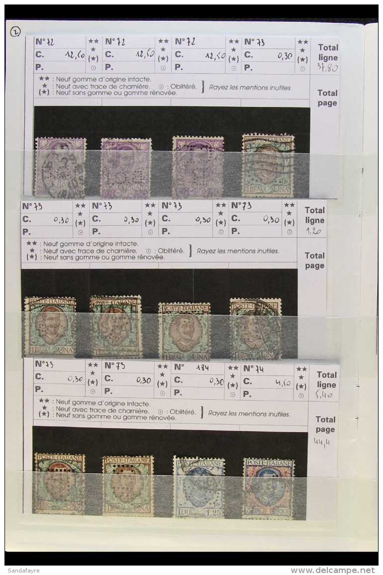 PERFINS  1879-1950's Interesting Collection Of Used Stamps With Various Commercial Perfins In A Hingeless... - Non Classés