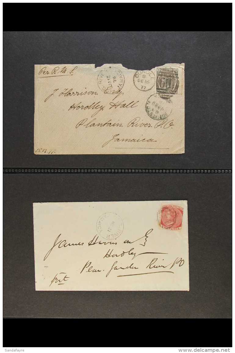 1877-1892  Covers Addressed To The Harrison Family, Hordley Estate, Plantain Garden River P.O. Five Covers Bear... - Jamaïque (...-1961)