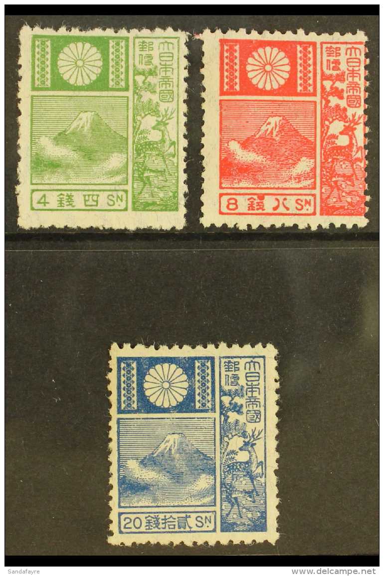 1922  Mt Fuji And Sika Deer, Large Die Set, SG 210/12, Very Fine Mint. (3 Stamps)  For More Images, Please Visit... - Autres & Non Classés