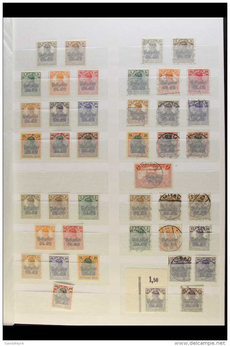 GERMAN OCCUPATION 1916-18  An Attractive Mint And Used Collection, With Never Hinged Mint Blocks Of Four To 40pf,... - Lettonie