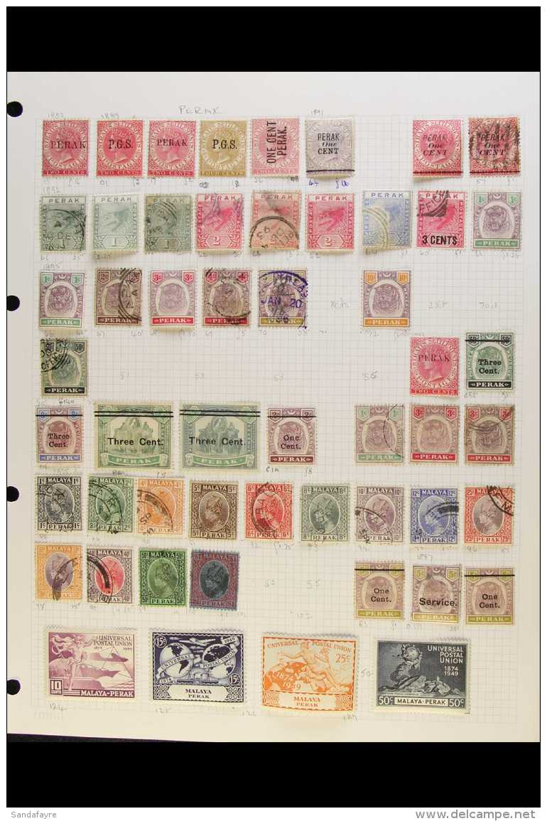 PERAK  1884-1986 MINT &amp; USED COLLECTION Presented On Album Pages With Values To Various $5 &amp; Some... - Autres & Non Classés