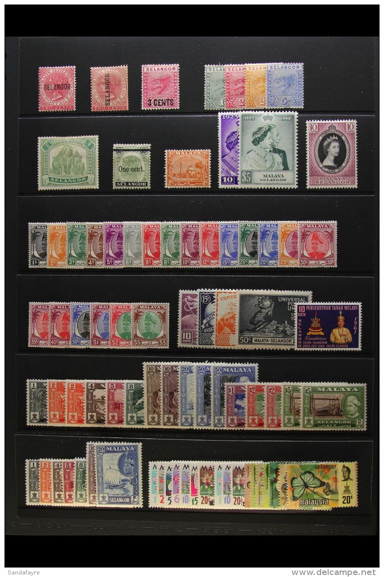 SELANGOR  1885 - 1970 Fresh Mint Selection Generally Sparse To 1948 Then Complete To 1970 Complete. (79 Stamps)... - Otros & Sin Clasificación