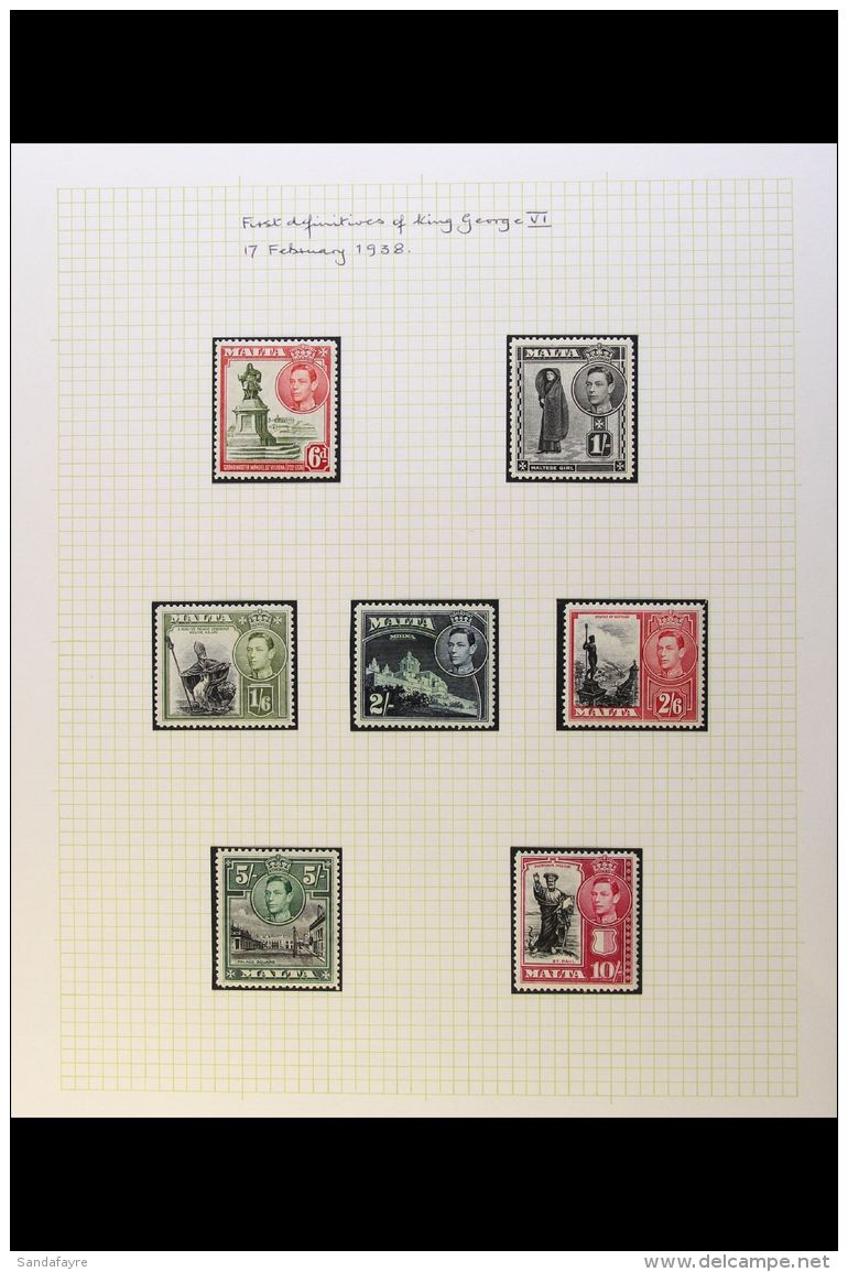 1937-53 KING GEORGE VI ISSUES  A Fine Mint Or Used Collection On Album Pages, Includes 1937 Coronation Mint And... - Malte (...-1964)