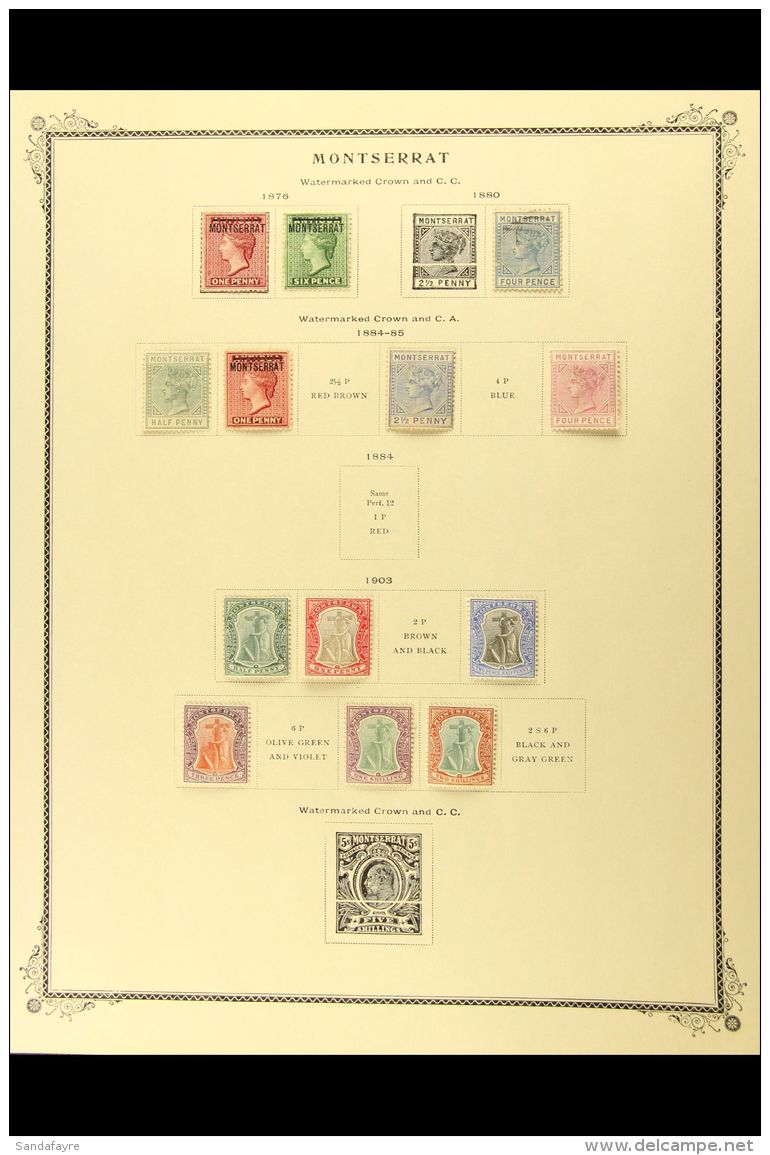 1876-1921 ALL DIFFERENT ORIGINAL COLLECTION  On Scott Printed Leaves, Chiefly VERY FINE MINT, Strongly... - Montserrat