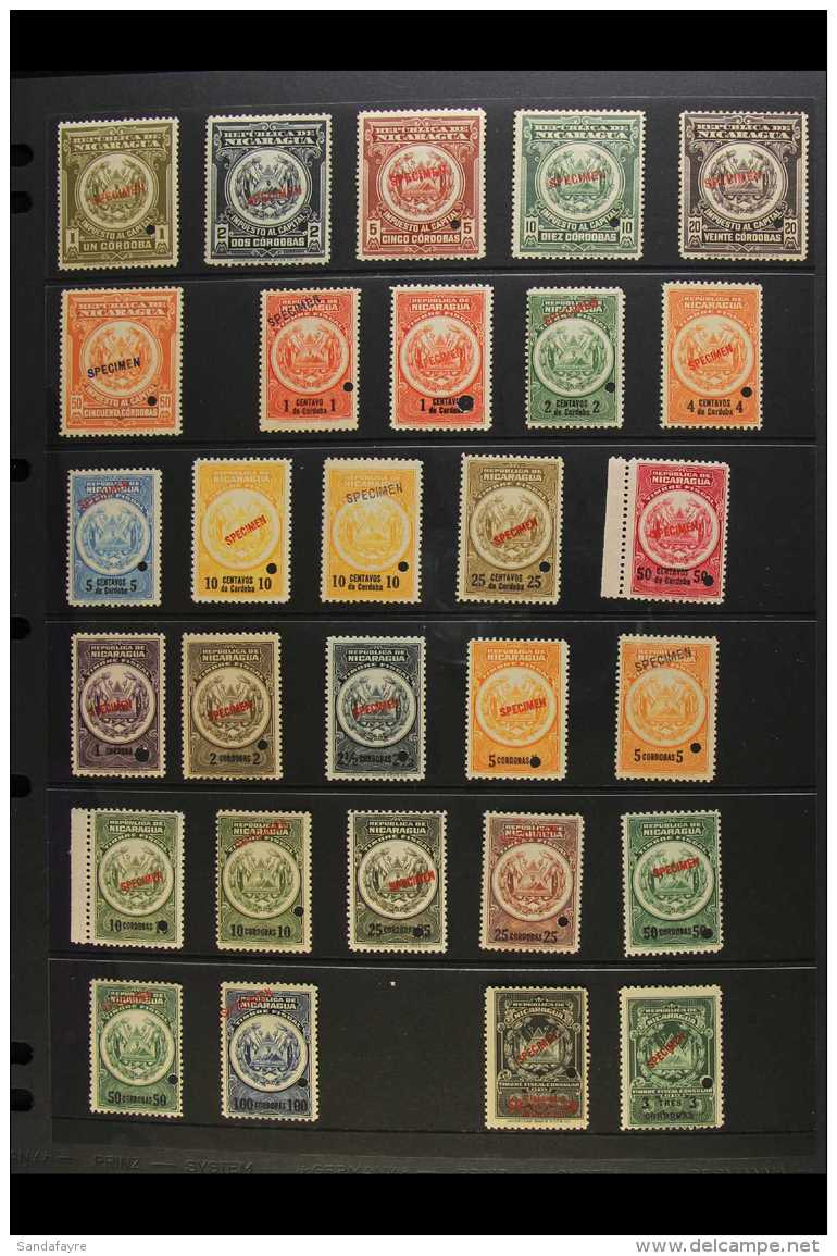 REVENUE STAMPS - SPECIMEN OVERPRINTS  Circa 1910's To 1940's American Bank Note Company Never Hinged Mint All... - Nicaragua