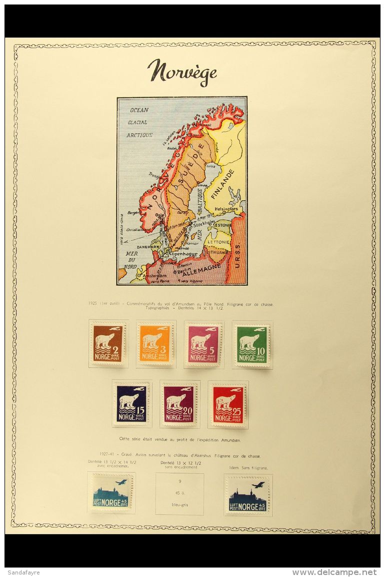 1925-41 FINE MINT AIR POST STAMPS  With 1925 Amundsen North Pole Complete Set, 1927 45 Ore Pale Blue (first... - Autres & Non Classés