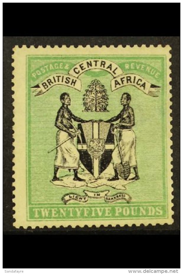 1896  (watermark Crown CC Sideways) &pound;25 Black And Green Overprinted "SPECIMEN" Mint (SG 42s, Cat... - Nyassaland (1907-1953)