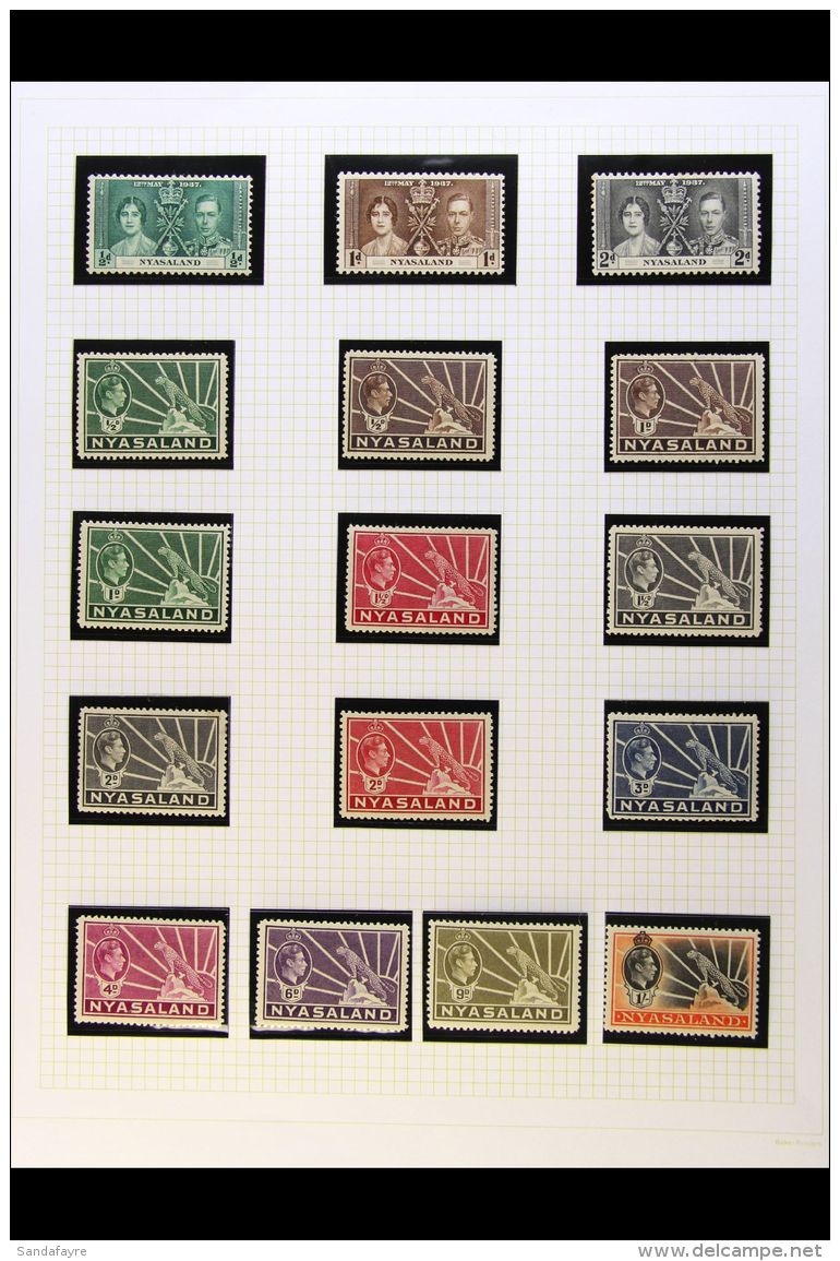 1937-1963 COMPLETE MINT  A Complete Basic Run, SG 127 Through To SG 198, Chiefly Fine Condition. (76 Stamps) For... - Nyassaland (1907-1953)