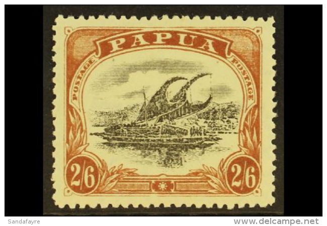 1910  2s 6d Black And Brown, Large Papua, Wmk Upright, P 12&frac12;, Type C, SG 83, Very Fine Well Centered Mint.... - Papua Nuova Guinea