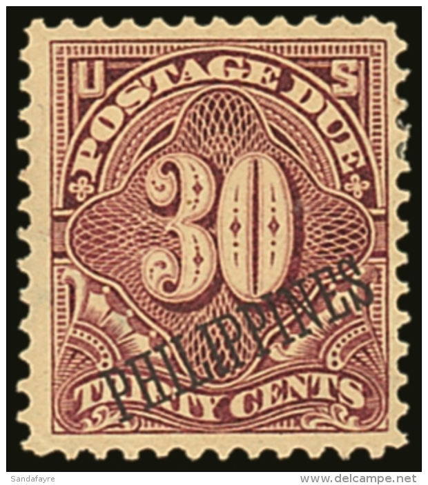 POSTAGE DUE  1901 30c Deep Claret, Scott J7, Fine Mint For More Images, Please Visit... - Philippines