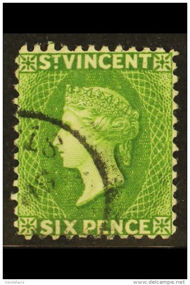 1883  6d Bright Green, CA Wmk, Perf 12, SG 44, Very Fine Cds Used With Strong Colour. Lovely! For More Images,... - St.Vincent (...-1979)