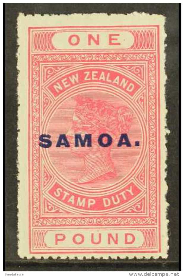 1918  &pound;1 Rose-carmine, Perf 14&frac12;x14, SG 132, Fine Lightly Hinged Mint. For More Images, Please Visit... - Samoa