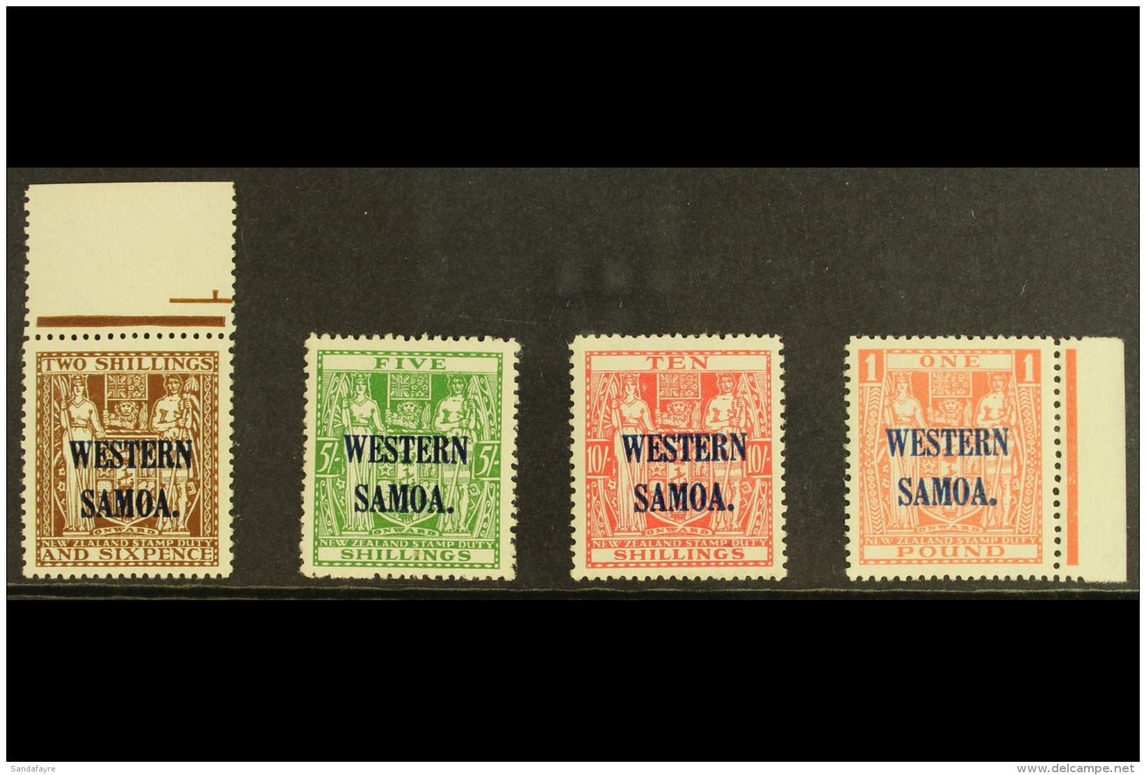 1945-53  Postal Fiscal Set Complete To &pound;1, SG 207/210, Never Hinged Mint. (4 Stamps) For More Images,... - Samoa