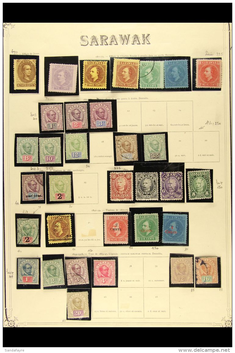 1869-1965 ALL DIFFERENT COLLECTION  Mixed Mint &amp; Used Ranges On Album Pages. Inc 1875 Set (6c Is Used),... - Sarawak (...-1963)