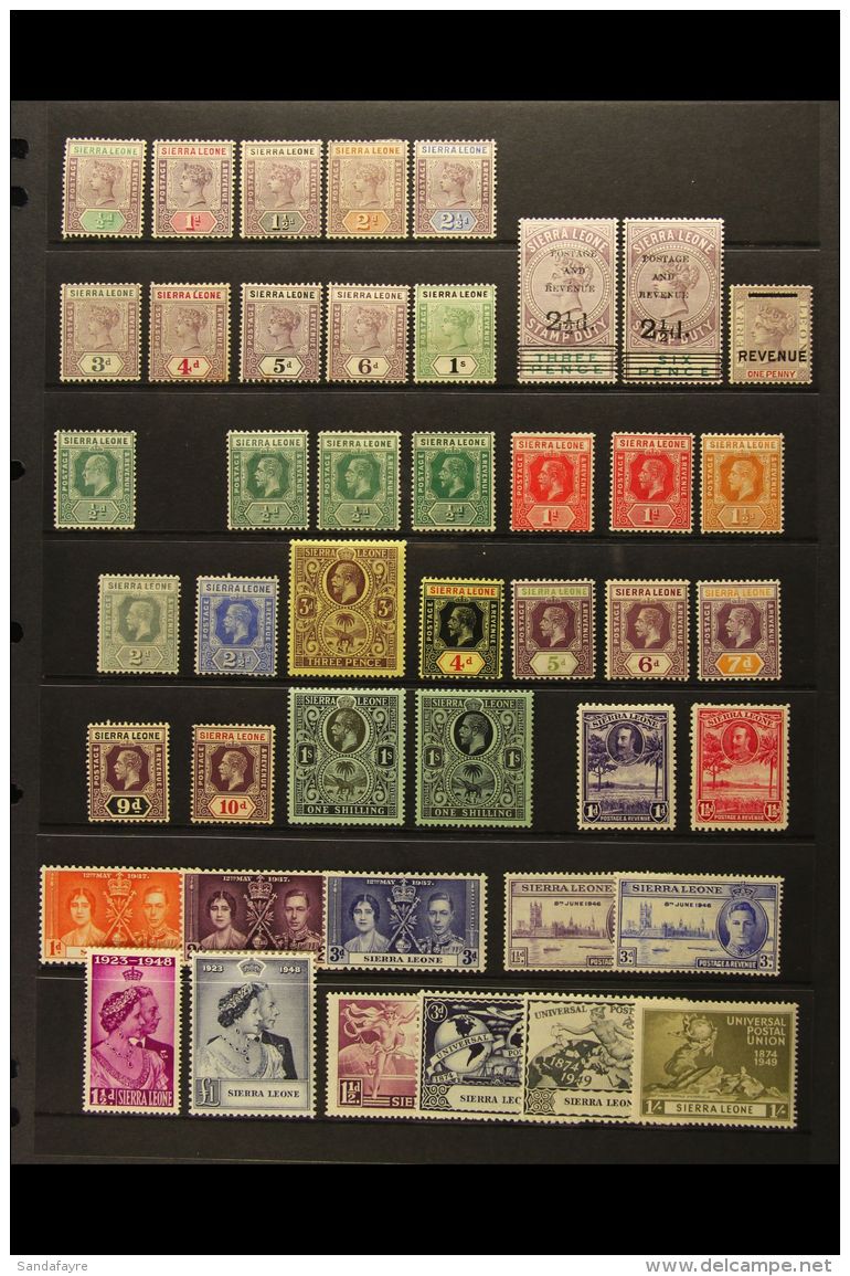 1896-1949 MINT COLLECTION  On A Stock Page. Includes 1896-97 Set To 1s, KGV Ranges To 1's, KGVI Omnibus Sets.... - Sierra Leona (...-1960)