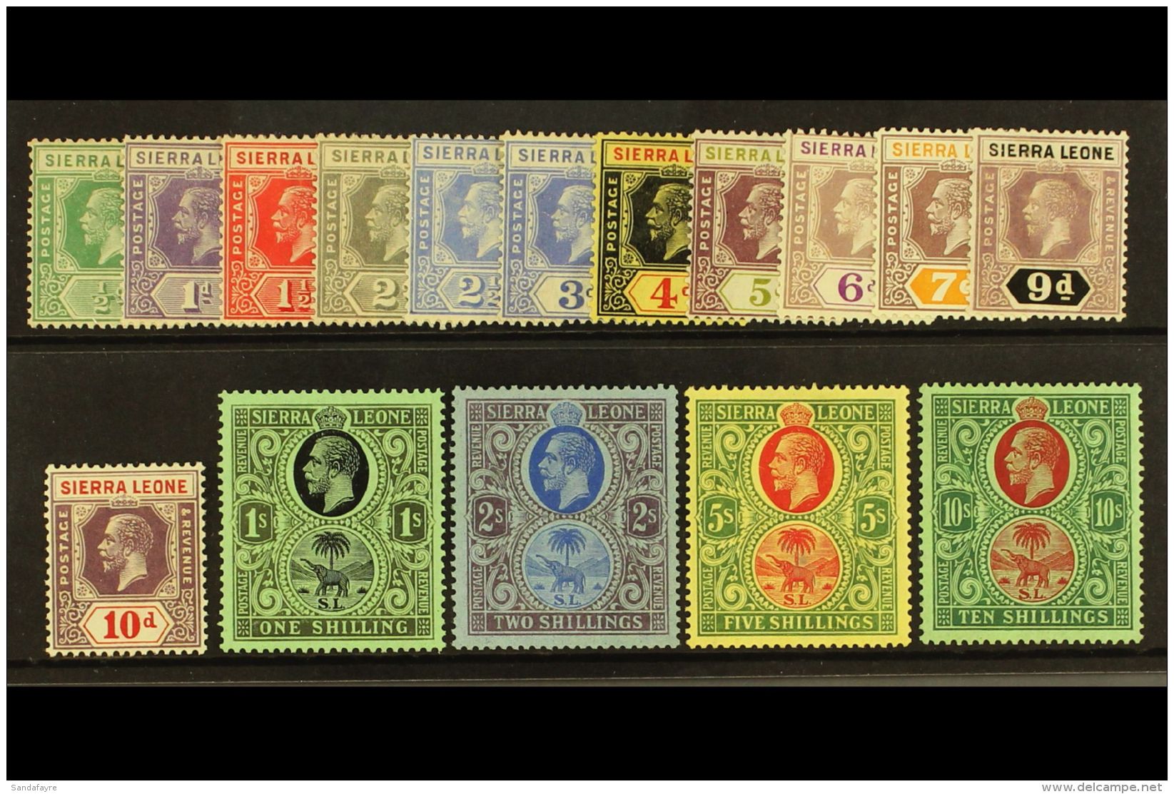 1921-27  Wmk Mult Script CA Set Complete, SG 131/46, Very Fine Mint (16 Stamps) For More Images, Please Visit... - Sierra Leona (...-1960)