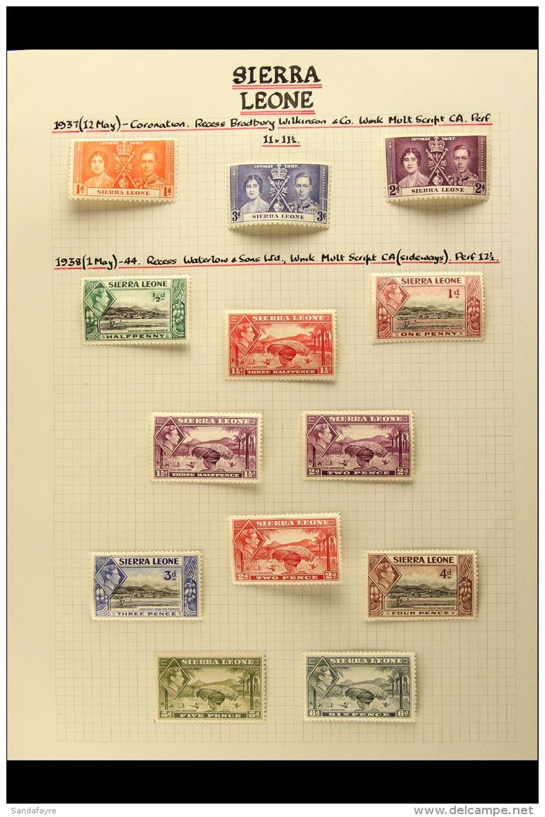 1937-84 SUPERB MINT COLLECTION WITH COMPLETE DEFINITIVE SETS  A Beautifully Written Up Collection On Pages,... - Sierra Leona (...-1960)