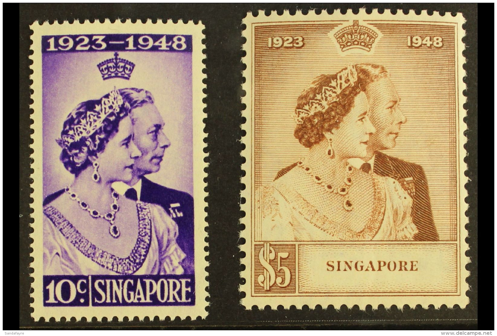 1948  Royal Silver Wedding Set, SG 31/32, Never Hinged Mint. (2 Stamps) For More Images, Please Visit... - Singapur (...-1959)