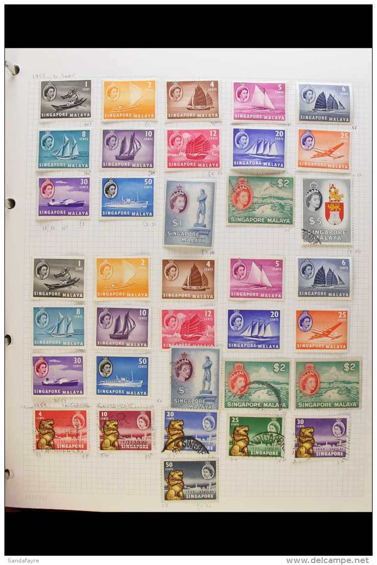 1948-2007 EXTENSIVE COLLECTION  A Mint &amp; Used Collection Presented In An Album, Often Duplicated Ranges With... - Singapore (...-1959)