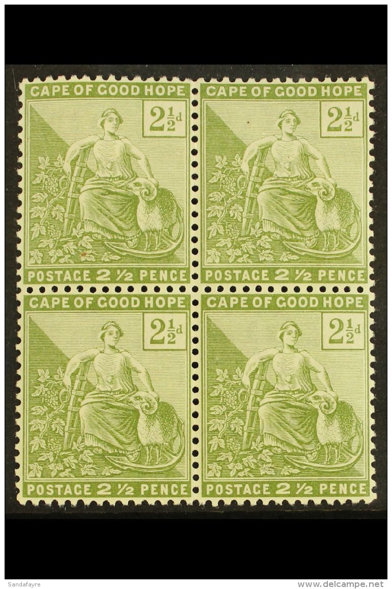 CAPE OF GOOD HOPE  1892 2&frac12;d Sage Green, SG 56, Very Fine Mint Blk Of 4 (3 X NHM). For More Images, Please... - Sin Clasificación