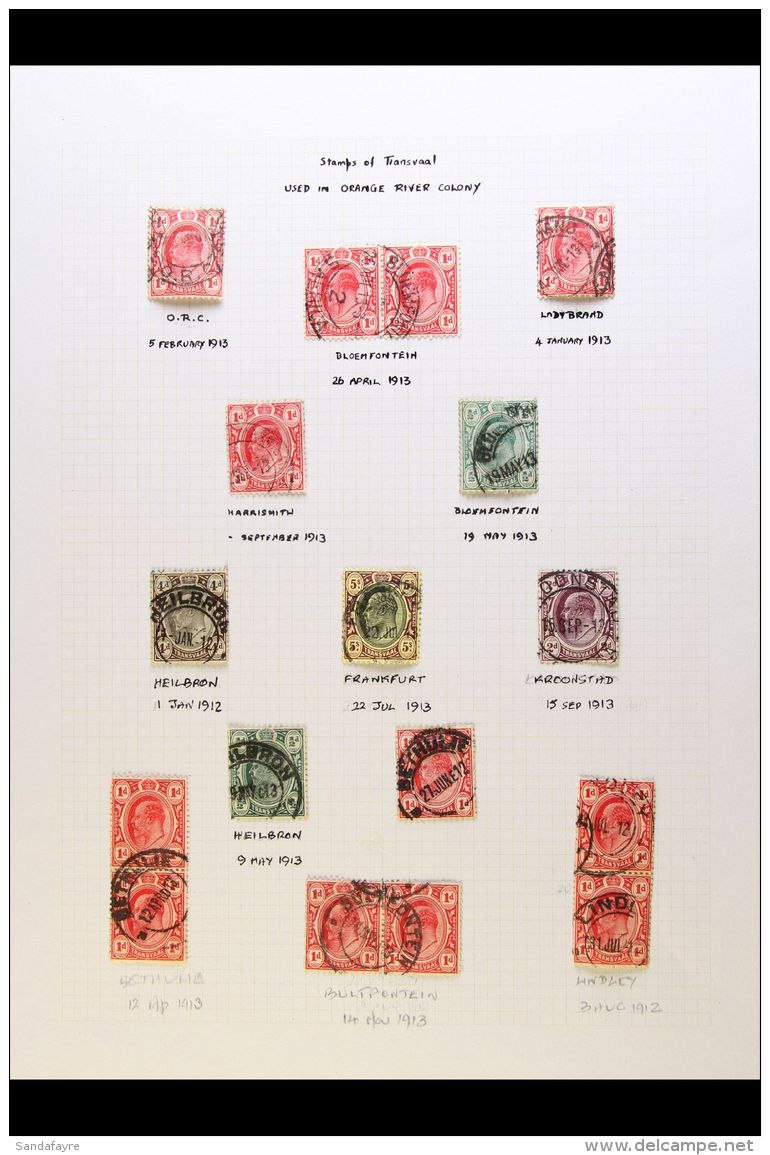 1910-13 INTERPROVINCIALS  A Delightful Selection Of Transvaal KEVII Issues To 5s Used In The Orange River Colony... - Zonder Classificatie